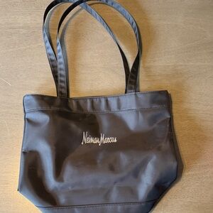 Neiman Marcus Black Nylon Tote with Script Logo